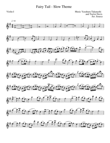 Violin I part to Trio on Fairy Tail Theme from Fairy Tail