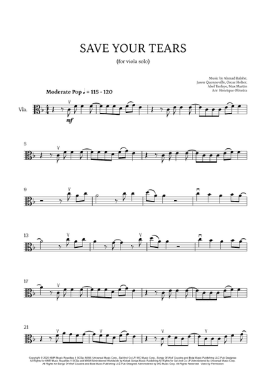Save Your Tears (arr. Henrique Oliveira)