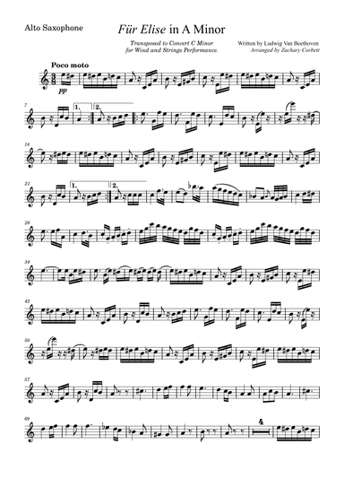 Fur Elise (arr. Zachary Corbett)