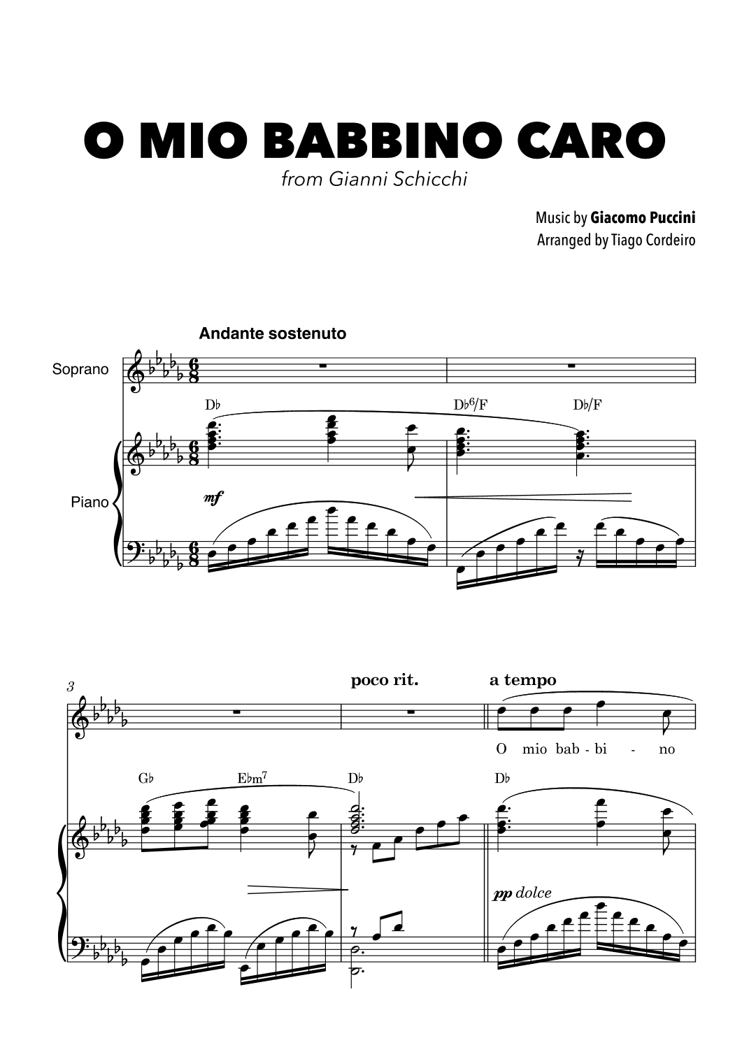 O Mio Babbino Caro (arr. Tiago Cordeiro)