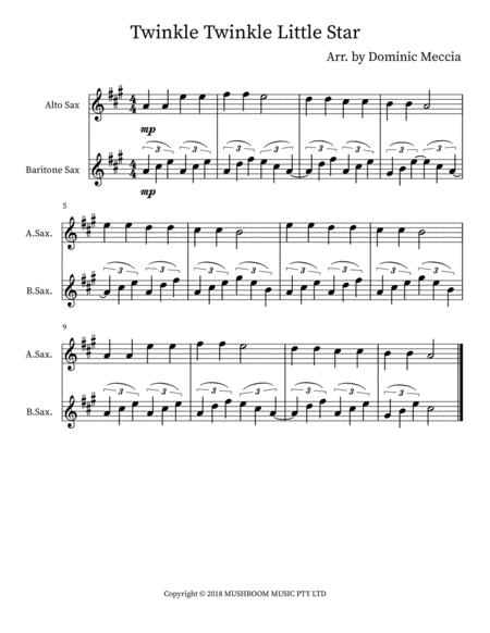 Twinkle Twinkle Little Star (trad Arr) (arr. Dominic Meccia)