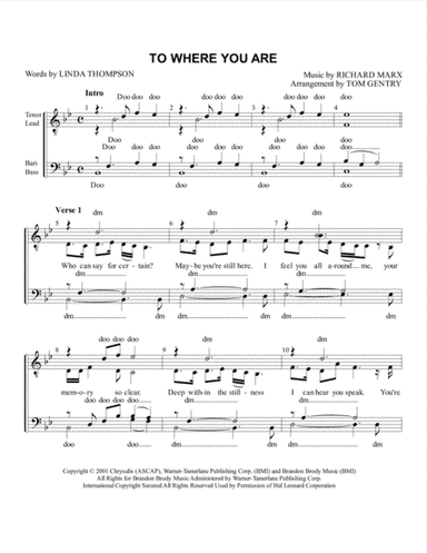 To Where You Are (arr. Tom Gentry)
