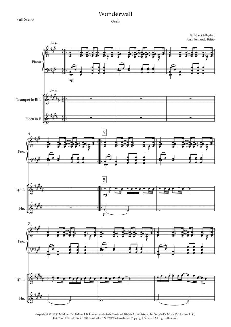 Wonderwall (arr. Fernando Britto)