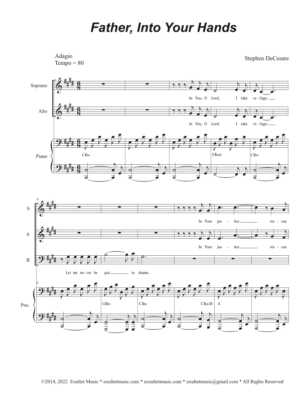 Father, Into Your Hands (Vocal Trio - (SAB)