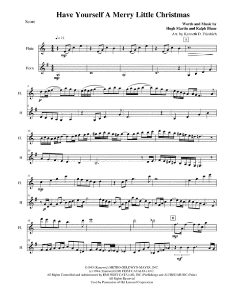 Have Yourself A Merry Little Christmas  from MEET ME IN ST. LOUIS (arr. Kenneth D. Friedrich)