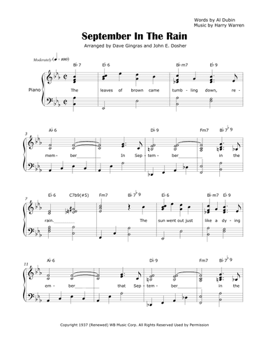 September In The Rain (arr. David Lee Gingras and John E. Dosher)