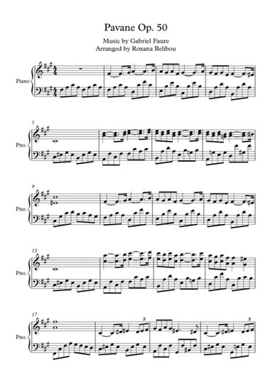 Pavane Op. 50 by G. Fauré Piano (arr. Roxana Belibou)