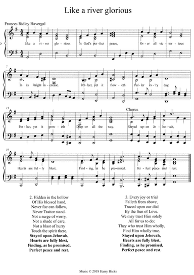Like a river glorious. A new tune to this wonderful Frances Ridley Havergal hymn.
