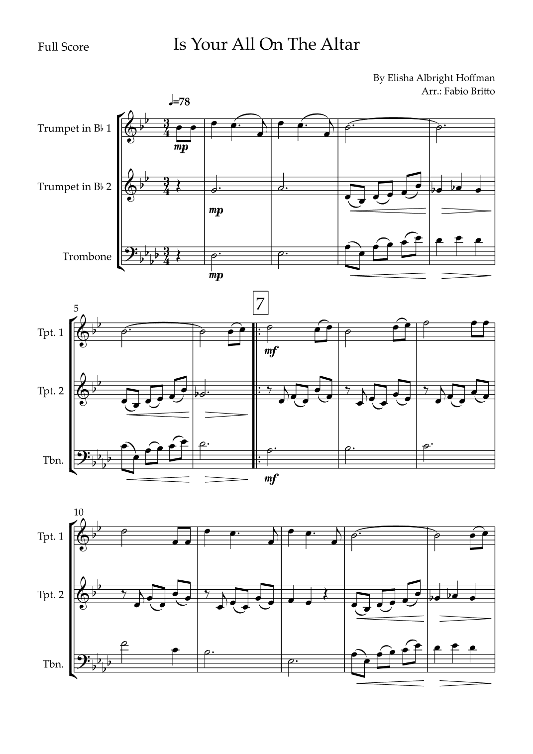 Is Your All On The Altar? (arr. Fabio Britto)