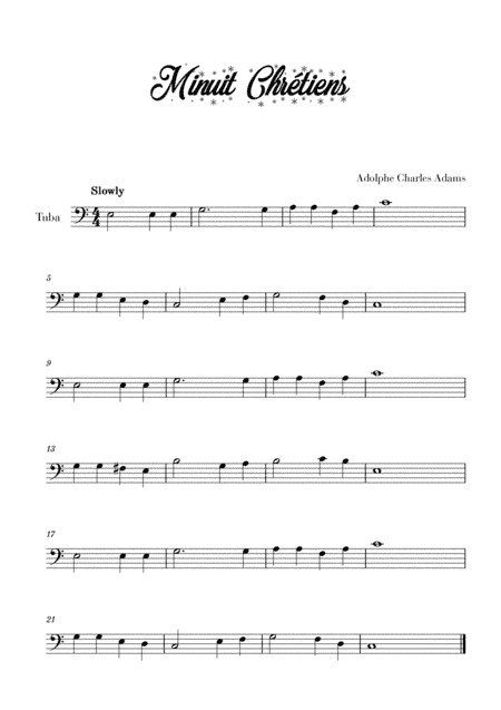Minuit, Chrétiens (for Tuba) (arr. Cadenza Editions)