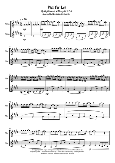Vivo Per Lei (arr. Nicolás Cortés Castillo)
