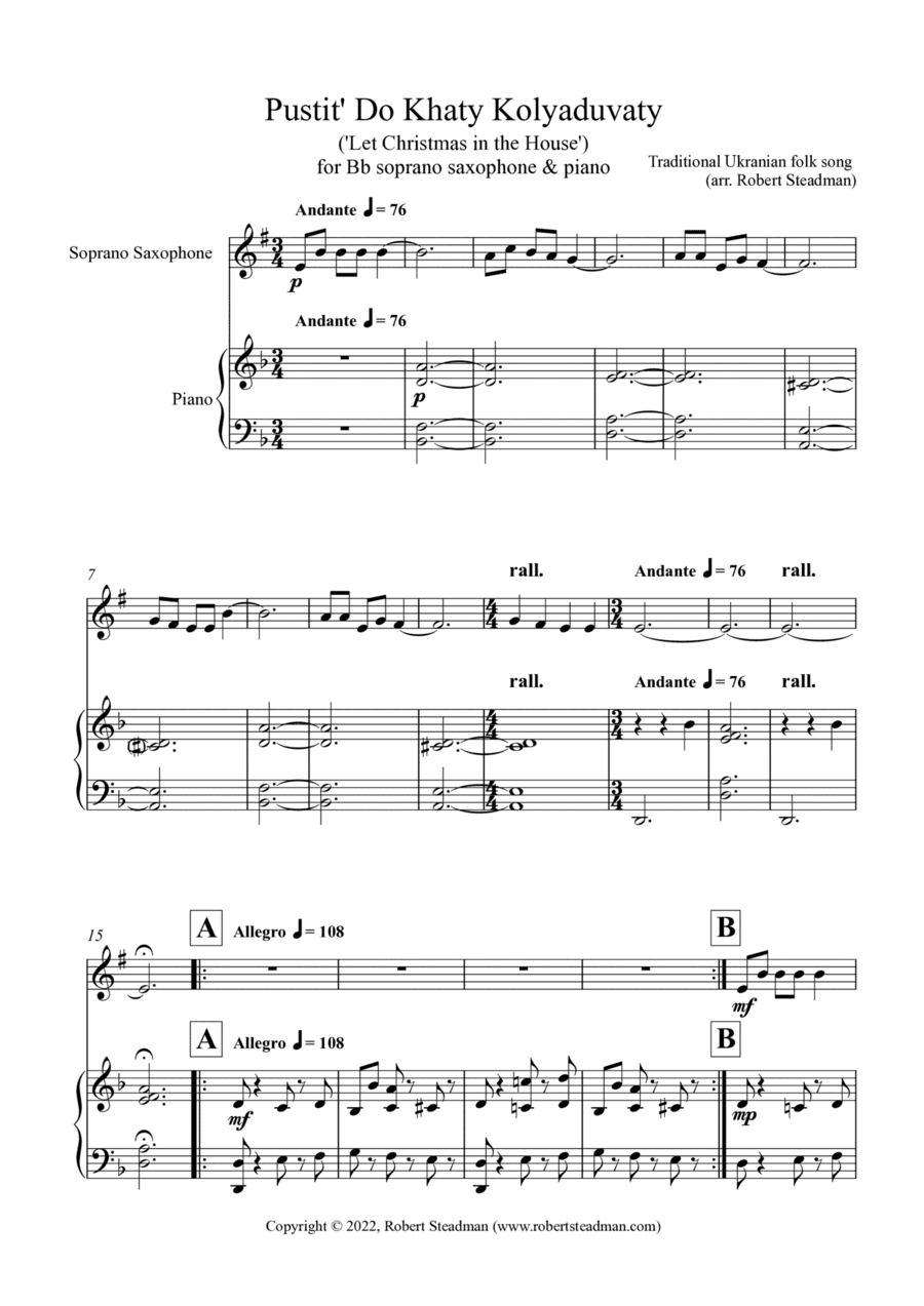 Pustit' Do Khaty Kolyaduvaty (Ukrainian Folk Song) (arr. Robert Steadman)