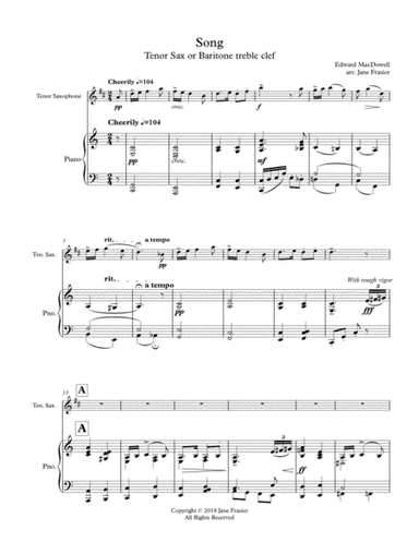 Song (arr. Jane Frasier)