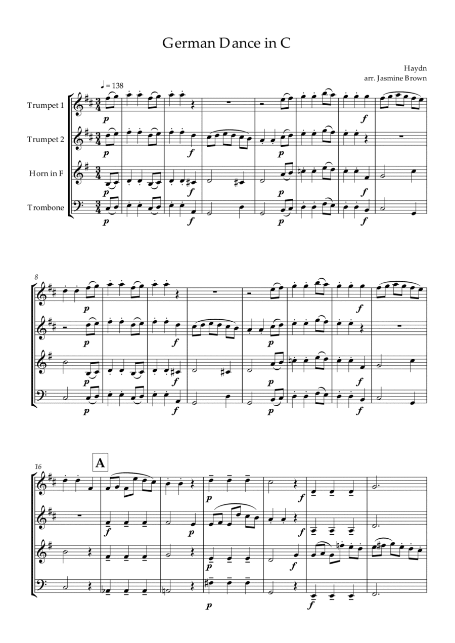 German Dance in C - Brass Quartet (arr. Jasmine Brown)