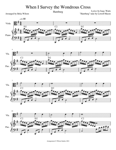 When I Survey the Wondrous Cross--viola solo (arr. Beka Wilson)