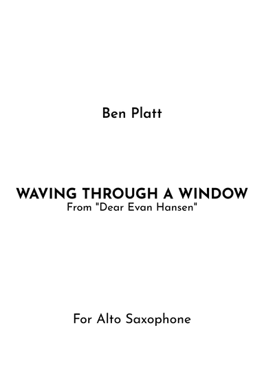 Waving Through A Window (arr. Jireh J.)