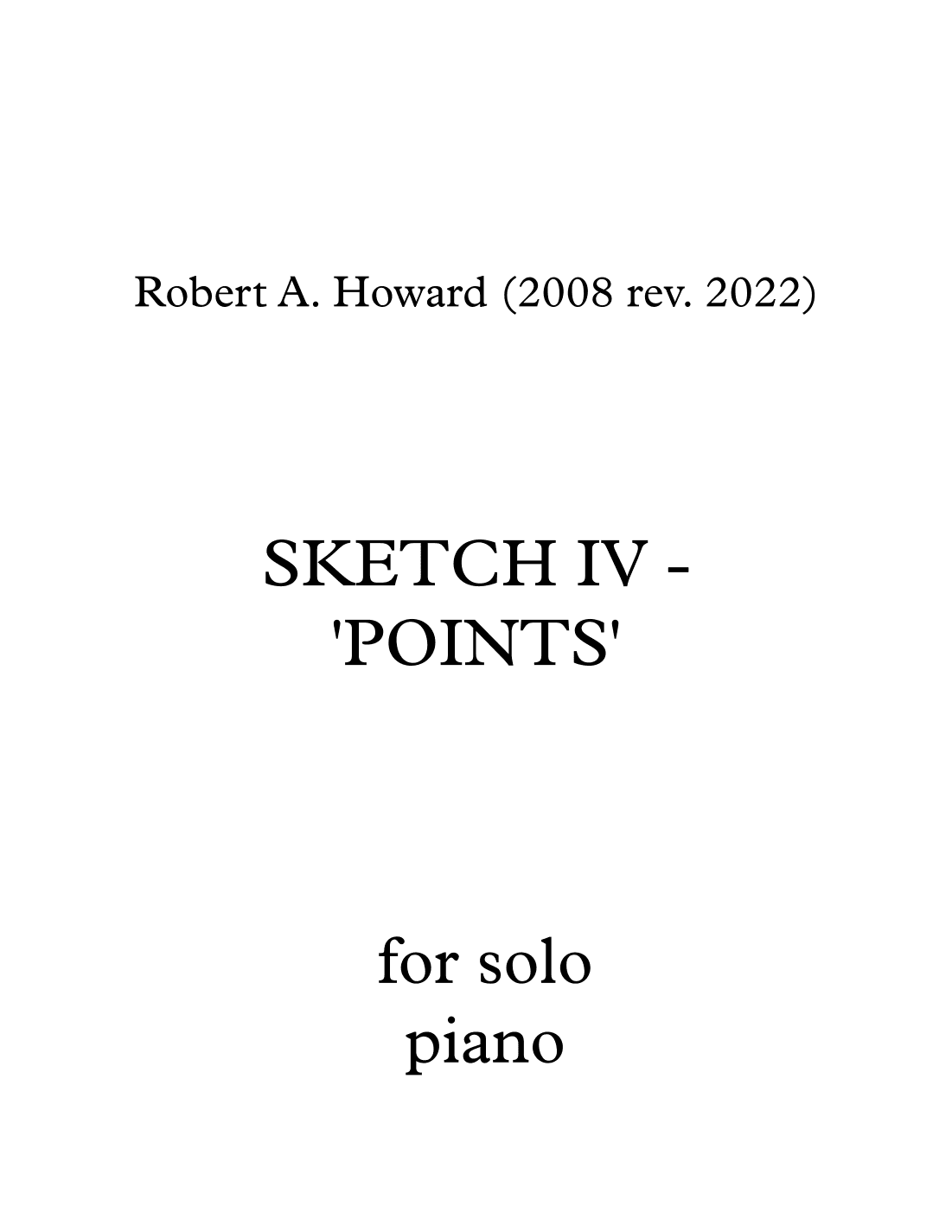 Sketch IV - 'Points'