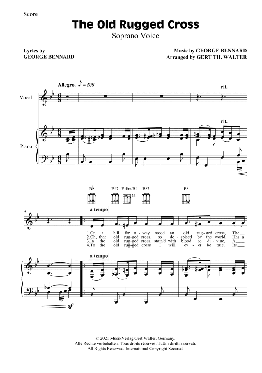 The Old Rugged Cross (arr. Gert Th. Walter)