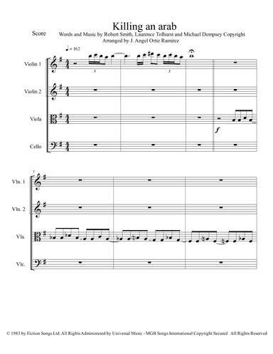 Killing An Arab (arr. Angeluz ramwagmoz)