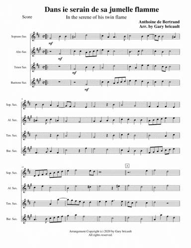 Dans ie serain de sa jumelle flamme (arr. Gary Bricault)