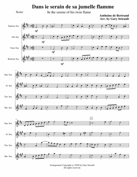 Dans ie serain de sa jumelle flamme (arr. Gary Bricault)