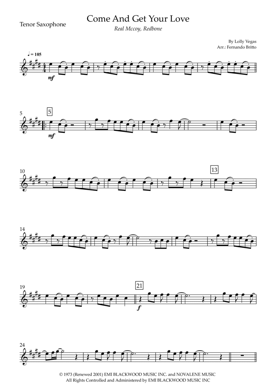 Come And Get Your Love (arr. Fernando Britto)