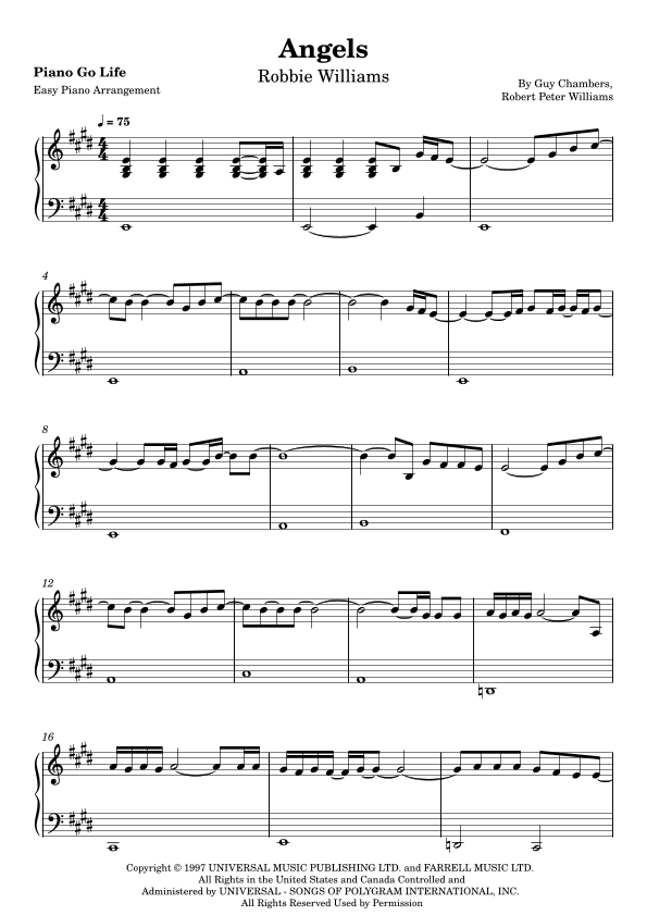 Angels (arr. Piano Go Life)