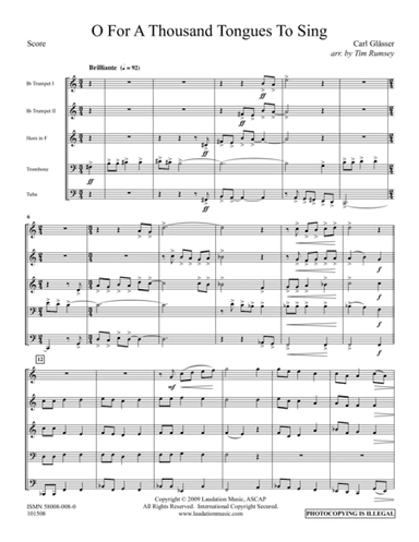 O For A Thousand Tongues to Sing (arr. Tim Rumsey)