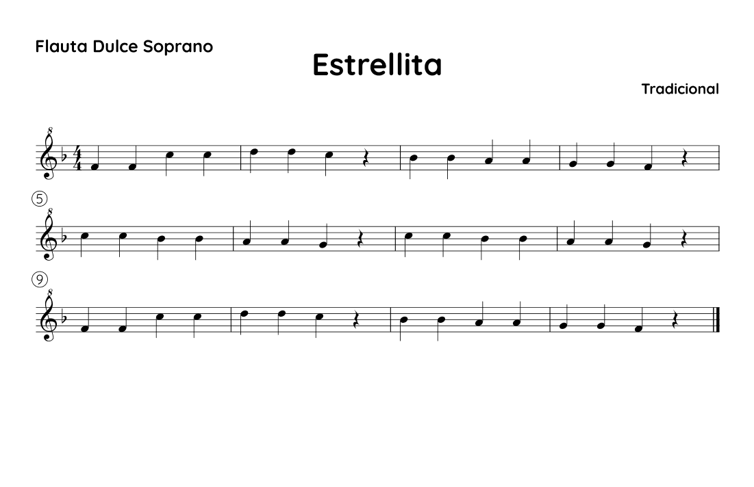 Estrellita - F (arr. SUZUME)