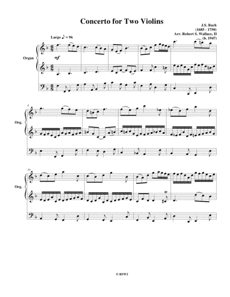 Concerto for 2 Violins (arr. Robert S. Wallace,II)