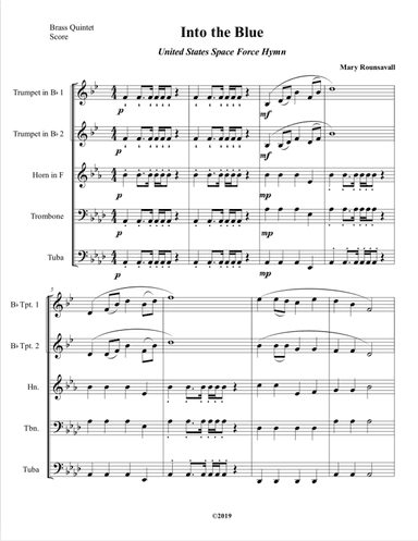 US SPACE FORCE HYMN (Into the Blue)  Brass Quintet