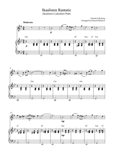 Ikaalisten Rantatie (Ikaalinen's Lakeshore Path) (arr. Kaiserin Rebecca)