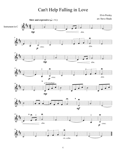 Can't Help Falling In Love (arr. Steve Shade)