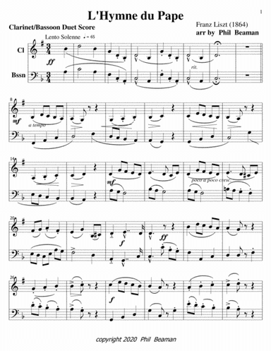 L'Hymne du Pape-Clarinet-Bassoon duet (arr. Phil Beaman)