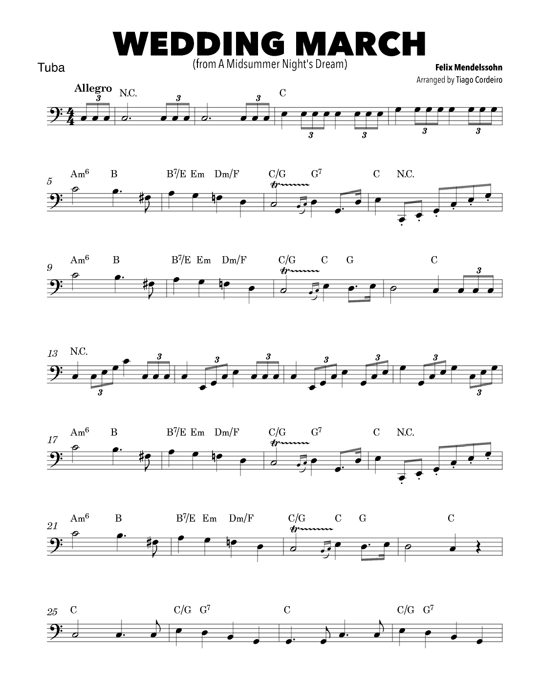Wedding March (arr. Tiago Cordeiro)