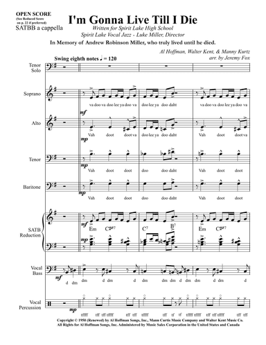 I'm Gonna Live Till I Die (arr. Jeremy Fox)
