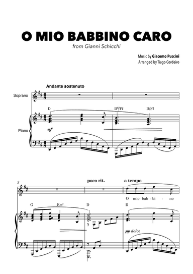 O Mio Babbino Caro (arr. Tiago Cordeiro)