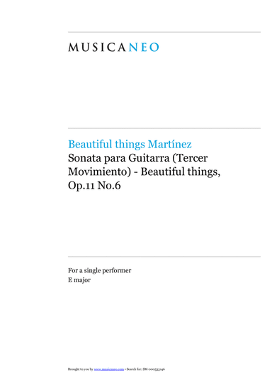 Sonata para Guitarra (Tercer Movimiento)-Beautiful things Op.11 No.6