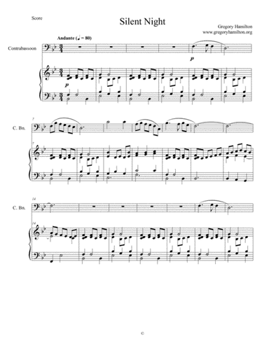 Silent Night for Contrabassoon and Piano