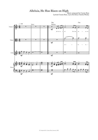 Alleluia, He Has Risen on High - strings and piano (arr. Connie Boss)