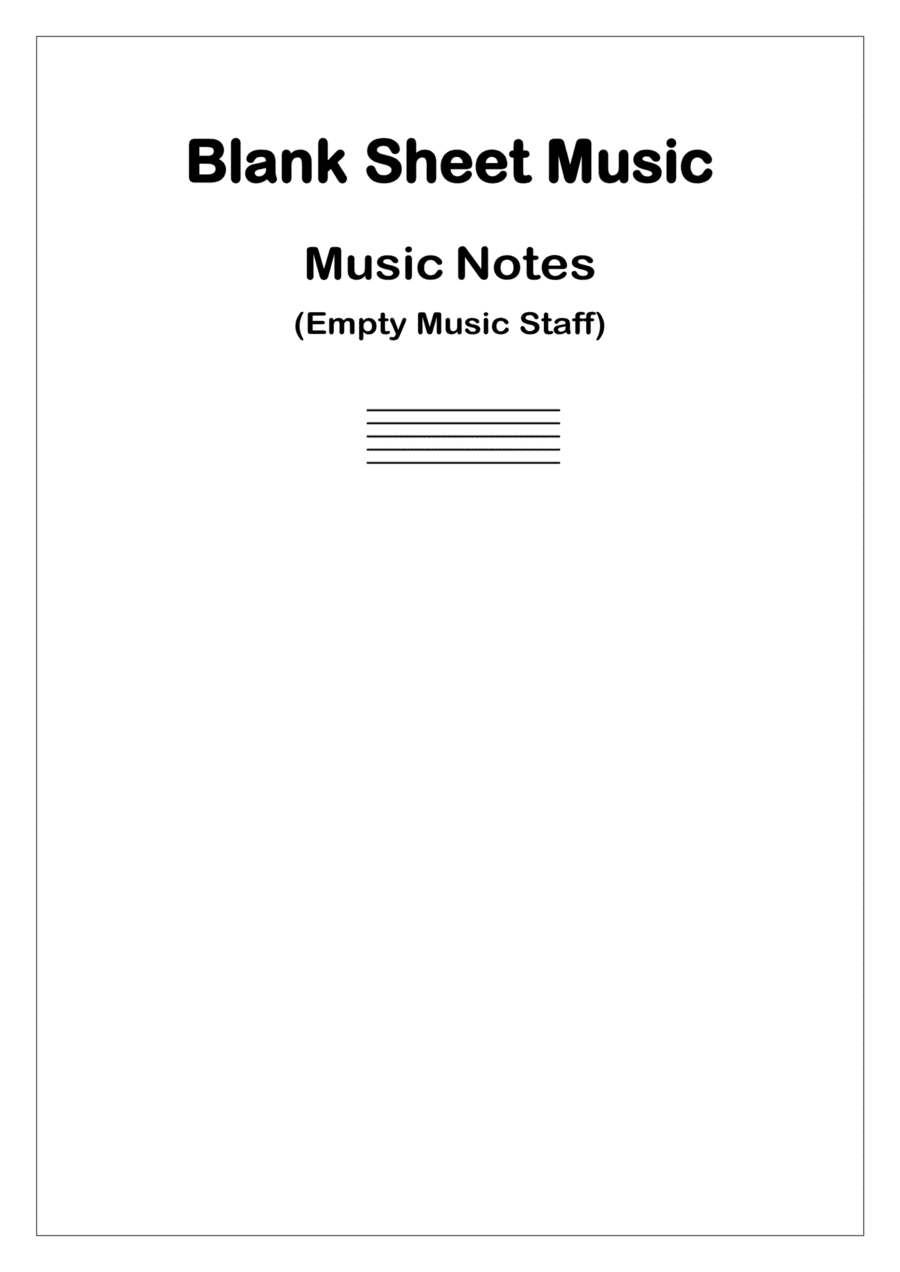Empty Blank Music Staff - Score Only