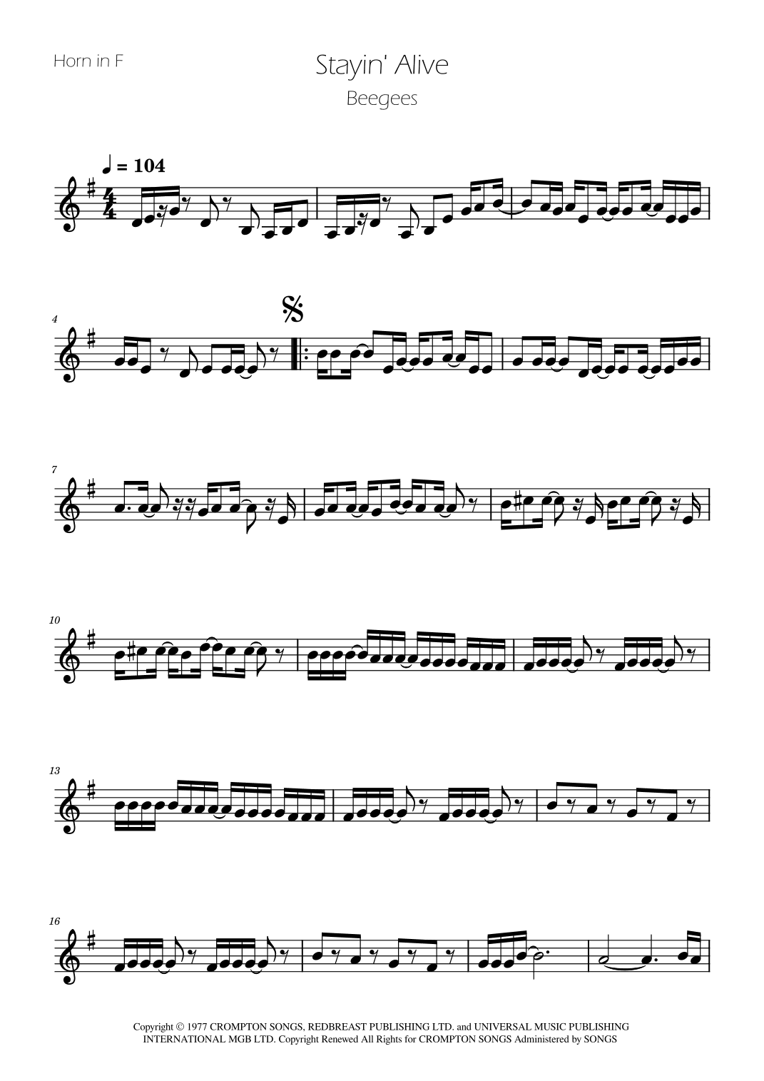 Stayin' Alive (arr. Ygor Nunes)