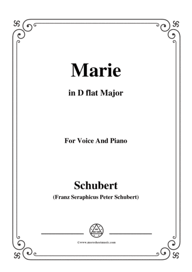 Schubert-Marie,in D flat Major,for Voice&Piano (arr. MSM)