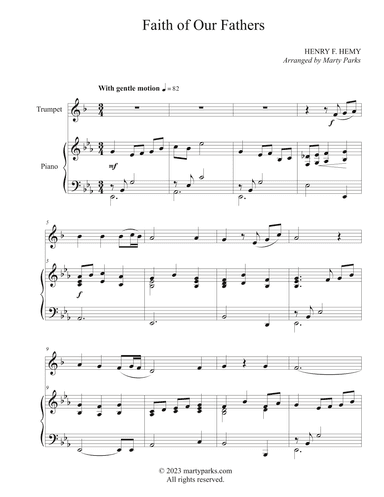 Faith of Our Fathers (Trumpet-Piano) (arr. Marty Parks)