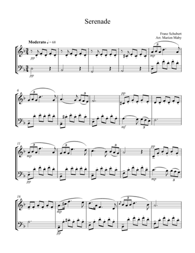 Serenade for violin and cello duet (arr. Marion Maby)
