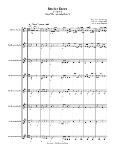 Russian Dance ("Trepak") (from "The Nutcracker Suite") (F) (Trumpet Octet) (arr. Regis Bookshar)