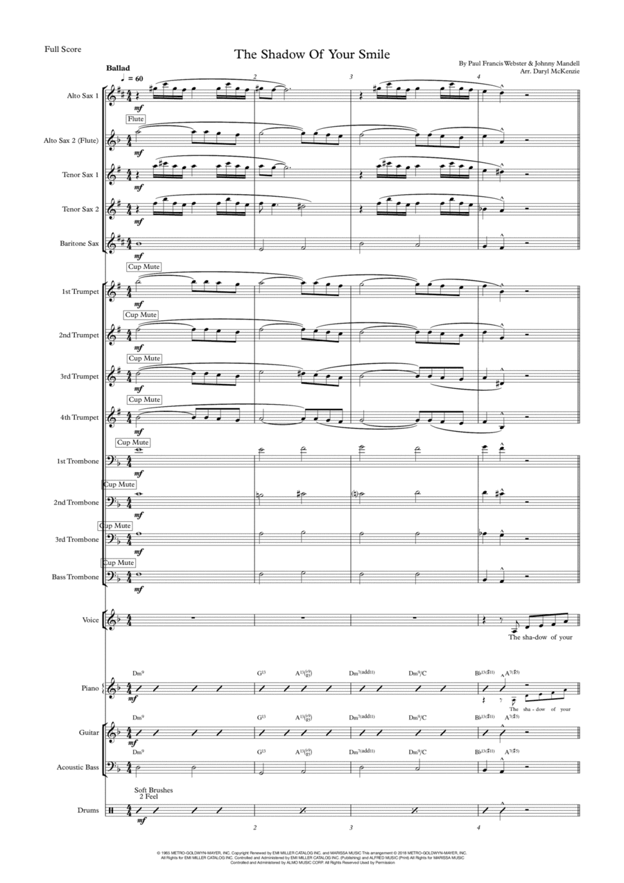 The Shadow Of Your Smile (arr. Daryl McKenzie)