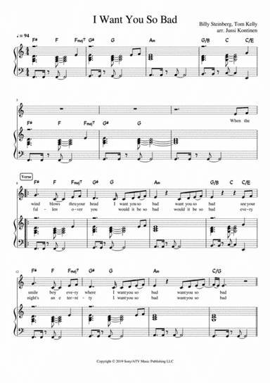 I Want You So Bad (arr. Jussi Kontinen)