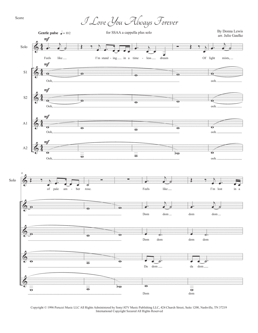 I Love You Always Forever (arr. Julie Gaulke)