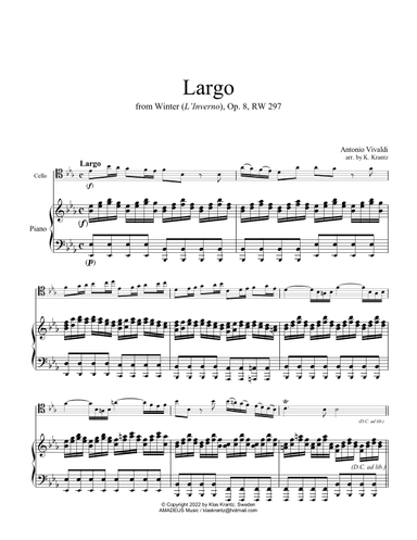 Largo from Winter (L'Inverno) for cello and piano (arr. K. Krantz)